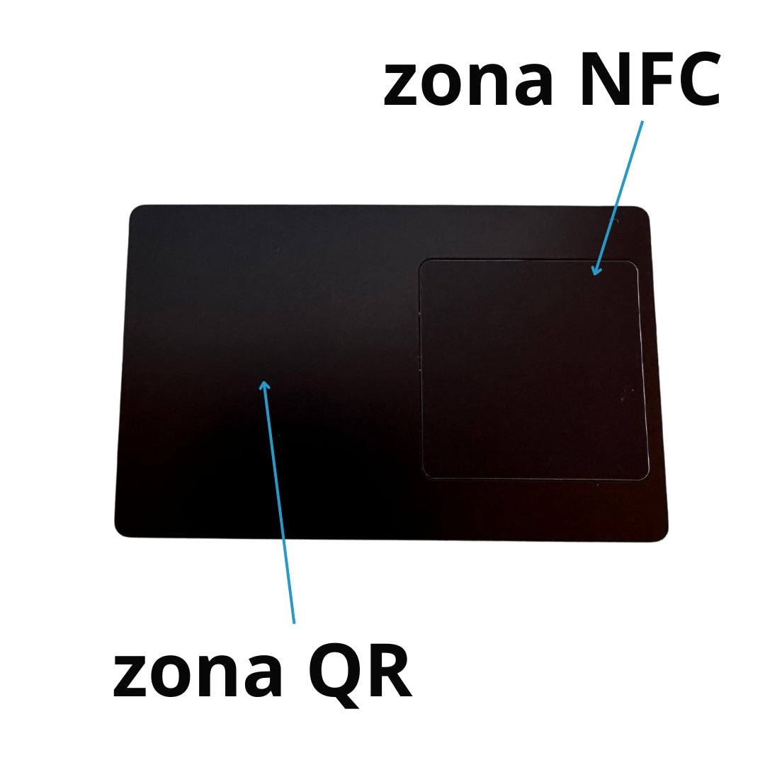Tarjeta NFC de metal con diseño personalizado por grabado laser + Tarjeta de presentación virtual
