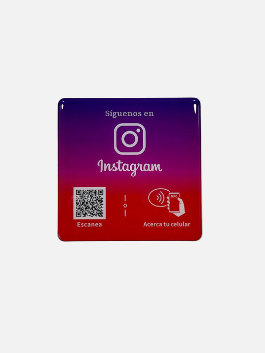 Placa NFC para perfil de instagram con pegamento